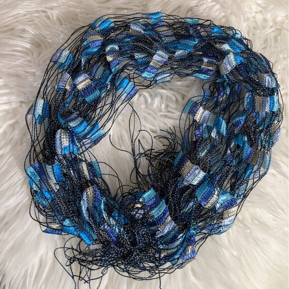 5 for $25! Blue Decorative Scarf - Picture 2 of 5